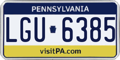 PA license plate LGU6385