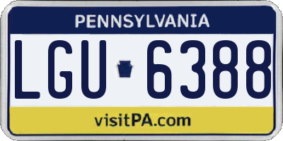 PA license plate LGU6388