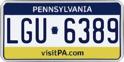 PA license plate LGU6389