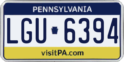PA license plate LGU6394