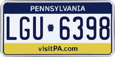 PA license plate LGU6398