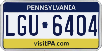 PA license plate LGU6404