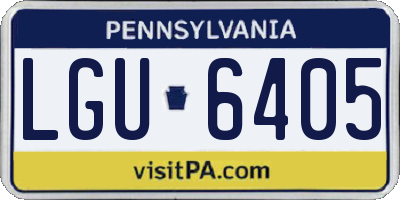 PA license plate LGU6405