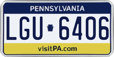 PA license plate LGU6406