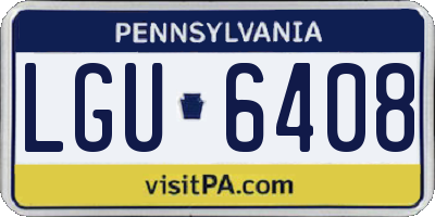 PA license plate LGU6408