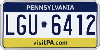 PA license plate LGU6412
