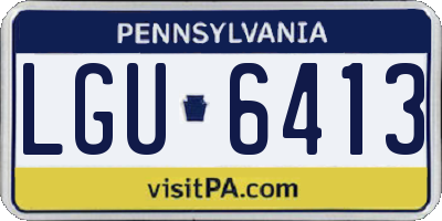 PA license plate LGU6413