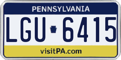 PA license plate LGU6415
