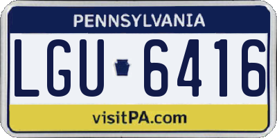 PA license plate LGU6416