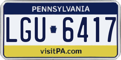 PA license plate LGU6417