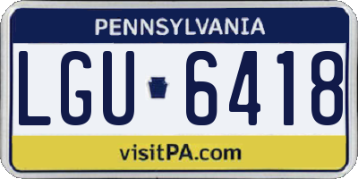PA license plate LGU6418