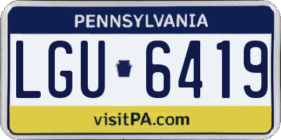 PA license plate LGU6419