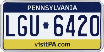 PA license plate LGU6420