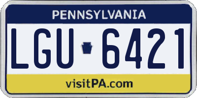 PA license plate LGU6421