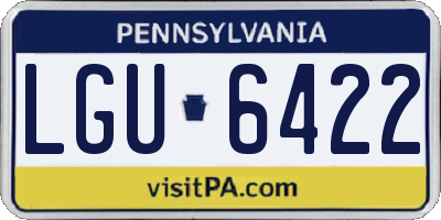 PA license plate LGU6422