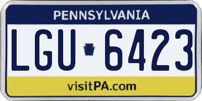 PA license plate LGU6423