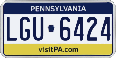 PA license plate LGU6424