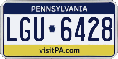 PA license plate LGU6428