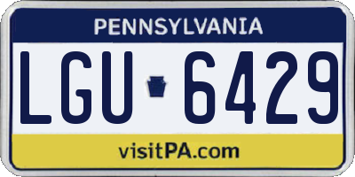 PA license plate LGU6429