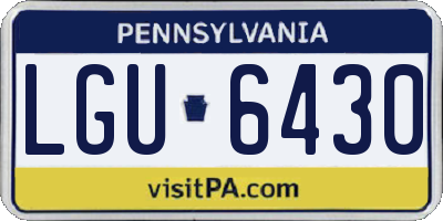 PA license plate LGU6430