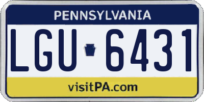 PA license plate LGU6431