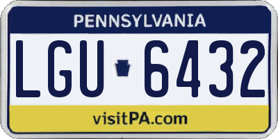 PA license plate LGU6432