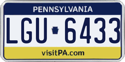 PA license plate LGU6433