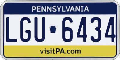 PA license plate LGU6434