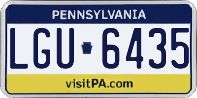 PA license plate LGU6435