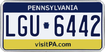 PA license plate LGU6442