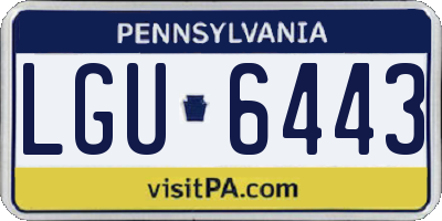 PA license plate LGU6443