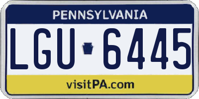 PA license plate LGU6445
