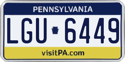 PA license plate LGU6449