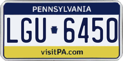 PA license plate LGU6450