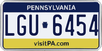 PA license plate LGU6454