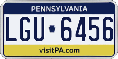 PA license plate LGU6456