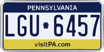 PA license plate LGU6457