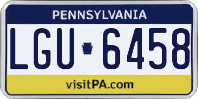 PA license plate LGU6458