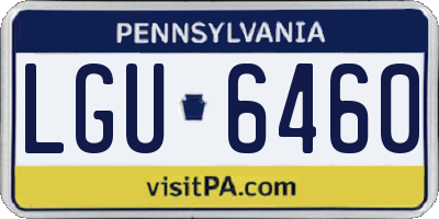 PA license plate LGU6460