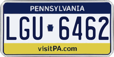 PA license plate LGU6462
