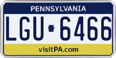 PA license plate LGU6466
