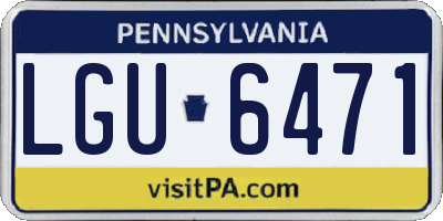 PA license plate LGU6471