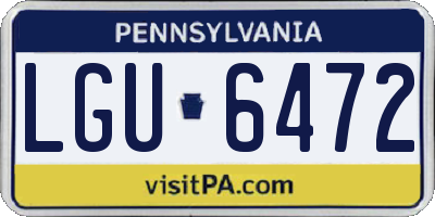 PA license plate LGU6472