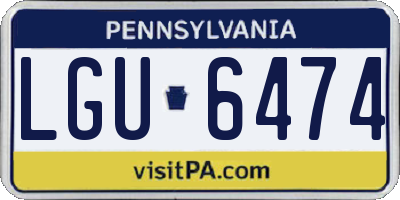 PA license plate LGU6474