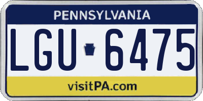 PA license plate LGU6475