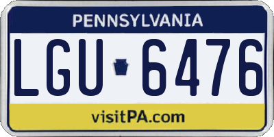 PA license plate LGU6476