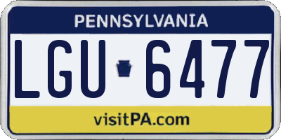 PA license plate LGU6477