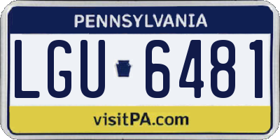 PA license plate LGU6481