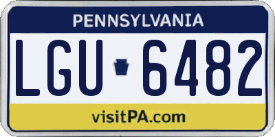 PA license plate LGU6482