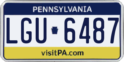 PA license plate LGU6487